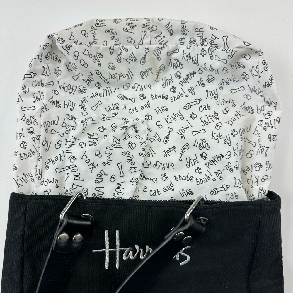 Harrods Scottie Dog Mini Tote canvas double handle zip top Knightsbridge bag - Picture 5 of 12